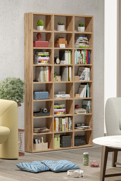 BAGAX Çok Raflı Kitaplık Kütüphane Raflı Dekoratif Kitaplık Geniş Kitaplık - Resim 4