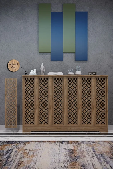 BAGAX Pera Model, Çam Renk,iç Ölçü 116 Cm Dış Ölçü 120 Cm Petek Kaplama, Dresuar ürün görseli