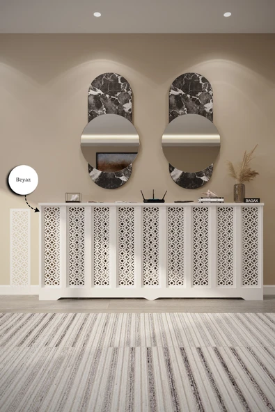 BAGAX Pera Model, Beyaz Renk,iç Ölçü 176 Cm Dış Ölçü 180 Cm Petek Kaplama, Dresuar ürün görseli