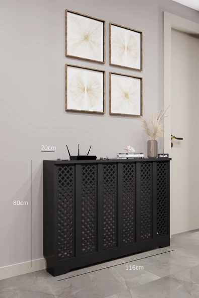 BAGAX Perge Model, Siyah Renk,iç Ölçü 116 Cm Dış Ölçü 120 Cm Petek Kaplama, Dresuar ürün görseli