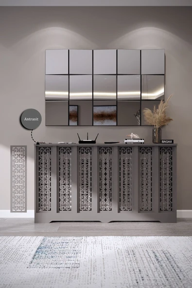 BAGAX Karatay Model, Antrasit Renk,iç Ölçü 136 Cm Dış Ölçü 140 Cm Petek Kaplama, Dresuar ürün görseli