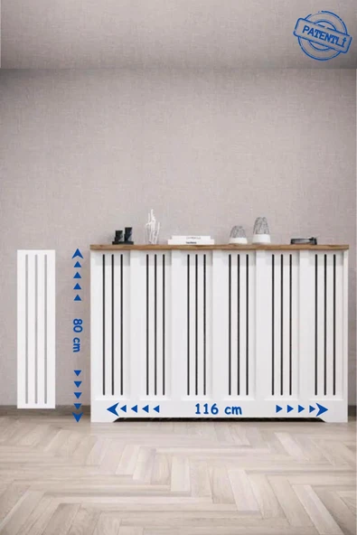BAGAX Efes Model, Beyaz Üstü Çam Renk,iç Ölçü 116 Cm Dış Ölçü 120 Cm Petek Kaplama, Dresuar - Resim 2