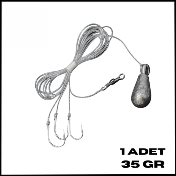 Uyguna-Yakala 35 gr-3 İğneli Kurşunlu Fırdöndülü Dip Beden Oltası Takımı-TAK.154 ürün görseli