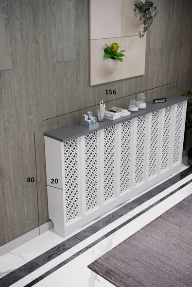 BAGAX Pera Model, Beyaz Üstü Antrasit Renk,iç Ölçü 156 Cm Dış Ölçü 160 Cm Petek Kaplama, Dresuar - Resim 2