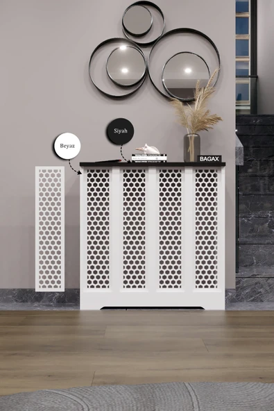 BAGAX Bodrum Model, Beyaz Üstü Siyah Renk,iç Ölçü 76 Cm Dış Ölçü 80 Cm Petek Kaplama, Dresuar ürün görseli