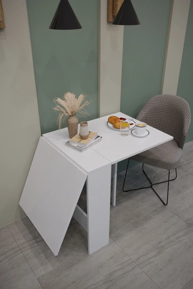 ENDLESS SHOPPİNG Katlanir Mutfak Masası Balkon Masası Pratik Katlanir Yer Kaplamayan Cok Amaclı Dolap Mutfak Mobilya - Resim 8