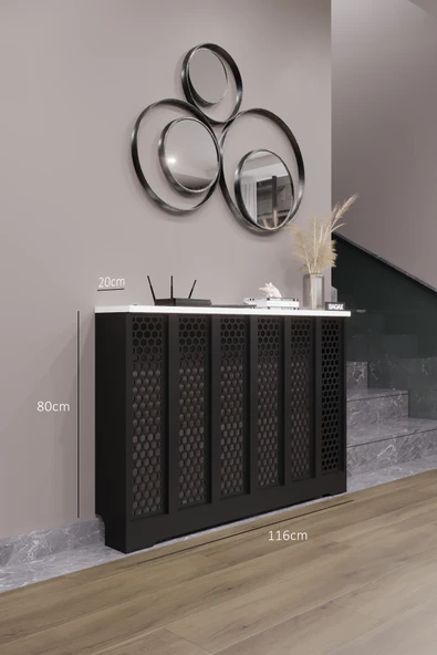 BAGAX Bodrum Model, Siyah Üstü Beyaz Renk,iç Ölçü 116 Cm Dış Ölçü 120 Cm Petek Kaplama, Dresuar ürün görseli