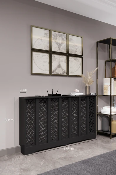 BAGAX Pera Model, Siyah Renk,iç Ölçü 136 Cm Dış Ölçü 140 Cm Petek Kaplama, Dresuar - Resim 2