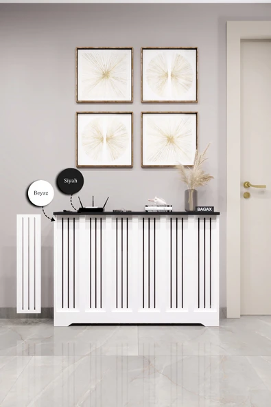 BAGAX Efes Model, Beyaz Üstü Siyah Renk,iç Ölçü 116 Cm Dış Ölçü 120 Cm Petek Kaplama, Dresuar ürün görseli