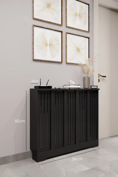 BAGAX Efes Model, Siyah Renk,iç Ölçü 96 Cm Dış Ölçü 100 Cm Petek Kaplama, Dresuar - Resim 2