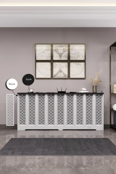 BAGAX Pera Model, Beyaz Üstü Siyah Renk,iç Ölçü 176 Cm Dış Ölçü 180 Cm Petek Kaplama, Dresuar ürün görseli