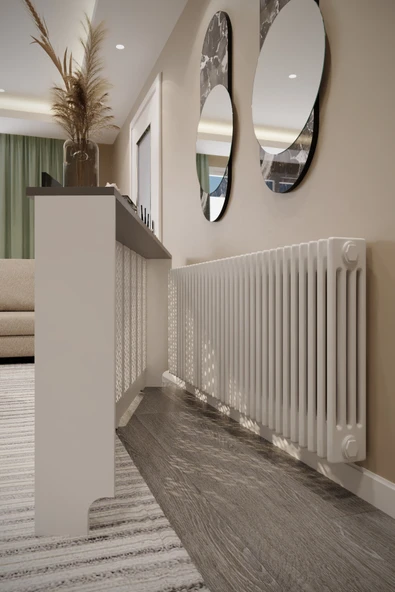 BAGAX Pera Model, Beyaz Üstü Antrasit Renk,iç Ölçü 176 Cm Dış Ölçü 180 Cm Petek Kaplama, Dresuar - Resim 2