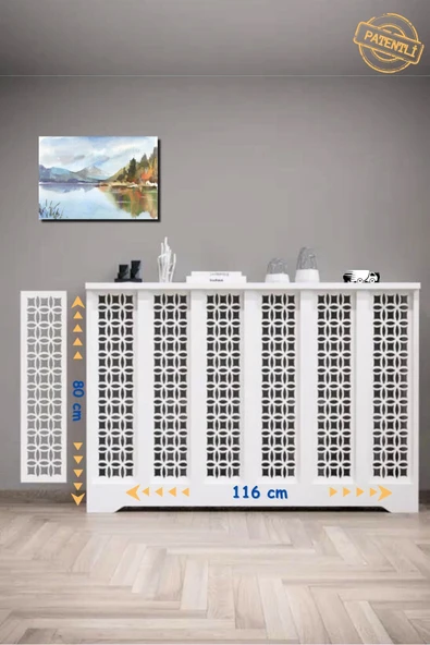 BAGAX Petek Önü Dresuar Kaplama 116cm Çok Amaçlı Dolaplar Mobilya Kalorifer Petek Önü Kapatma Dekorasyon ürün görseli