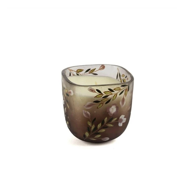 Mikasa Moor Mor Cam Çiçek Des Mum 9x9cm ürün görseli