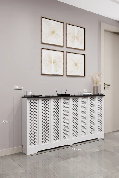 BAGAX Perge Model, Beyaz Üstü Siyah Renk,iç Ölçü 156 Cm Dış Ölçü 160 Cm Petek Kaplama, Dresuar ürün görseli