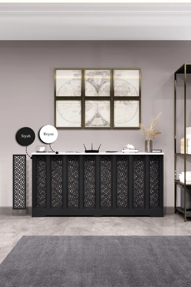 BAGAX Pera Model, Siyah Üstü Beyaz Renk,iç Ölçü 156 Cm Dış Ölçü 160 Cm Petek Kaplama, Dresuar - Resim 2