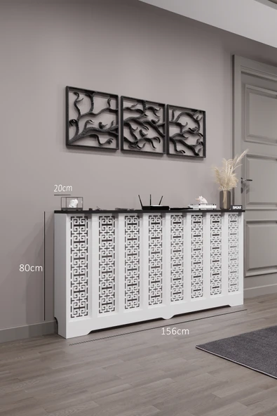 BAGAX Karatay Model, Beyaz Üstü Siyah Renk,iç Ölçü 156 Cm Dış Ölçü 160 Cm Petek Kaplama, Dresuar ürün görseli