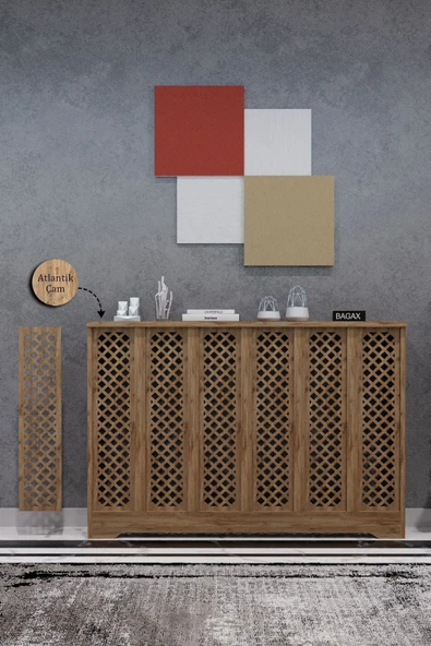 BAGAX Perge Model, Çam Renk,iç Ölçü 116 Cm Dış Ölçü 120 Cm Petek Kaplama, Dresuar ürün görseli