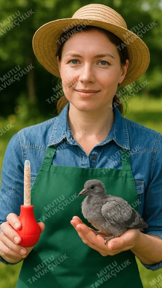 Güvercin Yavru Besleme Yem Verme Pompası 1 Adet Şebap Posta Güvercini Süs Kuşu Taklacı Güvercini - Resim 6