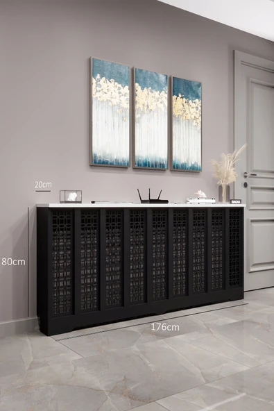 BAGAX Ayasofya Model, Siyah Üstü Beyaz Renk,iç Ölçü 176 Cm Dış Ölçü 180 Cm Petek Kaplama, Dresuar ürün görseli