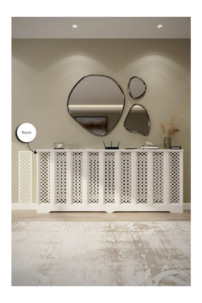 BAGAX Zeugma Model, Beyaz Renk,iç Ölçü 176 Cm Dış Ölçü 180 Cm Petek Kaplama, Dresuar - Resim 2