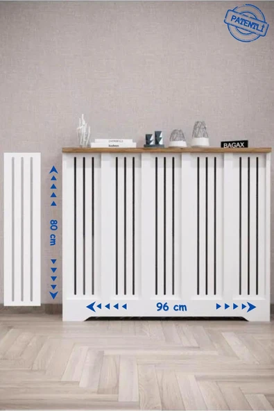 BAGAX Efes Model, Beyaz Üstü Çam Renk, 96 cm Petek Kaplama, Dresuar - Resim 2