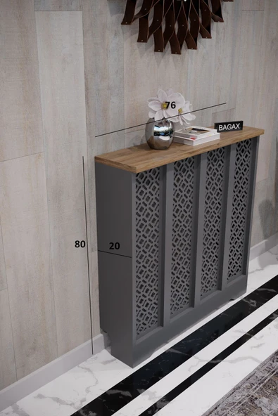 BAGAX Pera Model, Antrasit Üstü Çam Renk,iç Ölçü 76 Cm Dış Ölçü 80 Cm Petek Kaplama, Dresuar - Resim 2