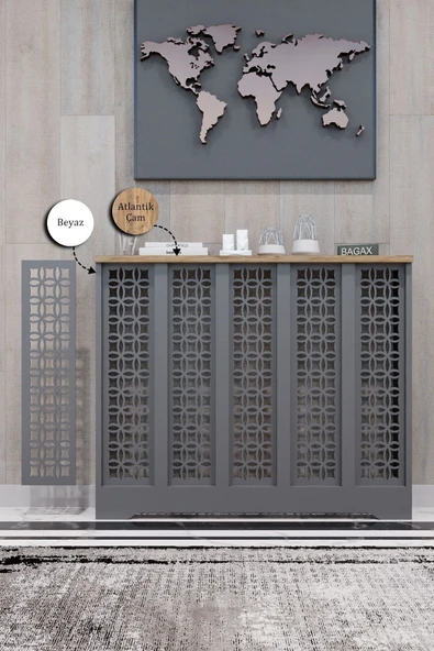 BAGAX Ayasofya Model, Antrasit Üstü Çam Renk,iç Ölçü 96 Cm Dış Ölçü 100 Cm Petek Kaplama, Dresuar ürün görseli