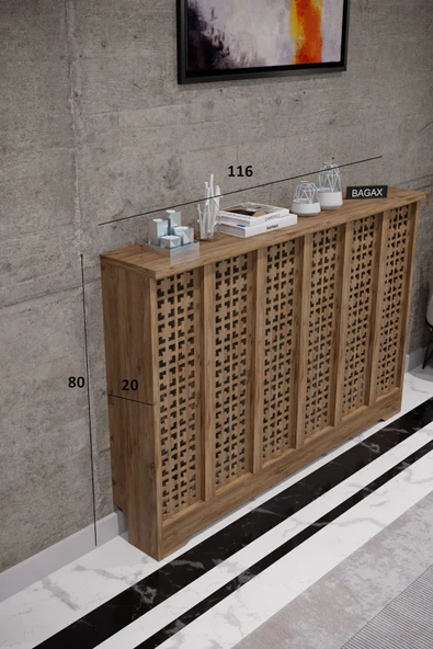 BAGAX Truva Model, Çam Renk,iç Ölçü 116 Cm Dış Ölçü 120 Cm Petek Kaplama, Dresuar - Resim 2