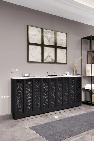 BAGAX Pera Model, Siyah Üstü Beyaz Renk,iç Ölçü 176 Cm Dış Ölçü 180 Cm Petek Kaplama, Dresuar ürün görseli