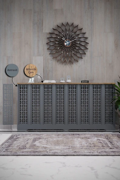 BAGAX Truva Model, Antrasit Üstü Çam Renk,iç Ölçü 156 Cm Dış Ölçü 160 Cm Petek Kaplama, Dresuar ürün görseli