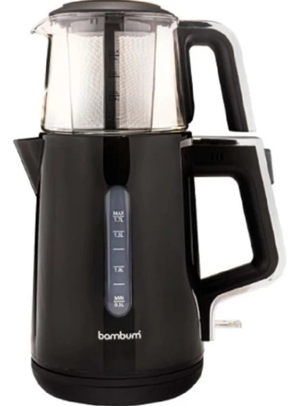 Bambum Cam Demlikli Çay Makinesi Siyah B6046 ürün görseli 1