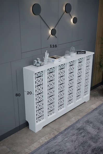 BAGAX Karatay Model, Beyaz Renk,iç Ölçü 116 Cm Dış Ölçü 120 Cm Petek Kaplama, Dresuar - Resim 2