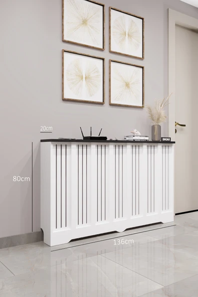 BAGAX Efes Model, Beyaz Üstü Siyah Renk,iç Ölçü 136 Cm Dış Ölçü 140 Cm Petek Kaplama, Dresuar ürün görseli