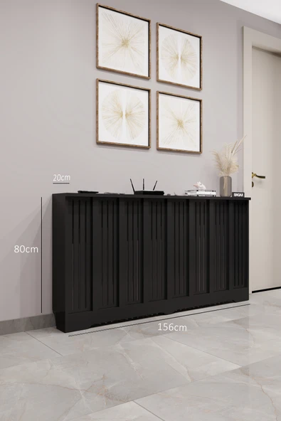 BAGAX Efes Model, Siyah Renk,iç Ölçü 156 Cm Dış Ölçü 160 Cm Petek Kaplama, Dresuar - Resim 2