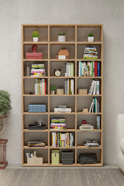 BAGAX Çok Raflı Kitaplık Kütüphane Raflı Dekoratif Kitaplık Geniş Kitaplık - Resim 3