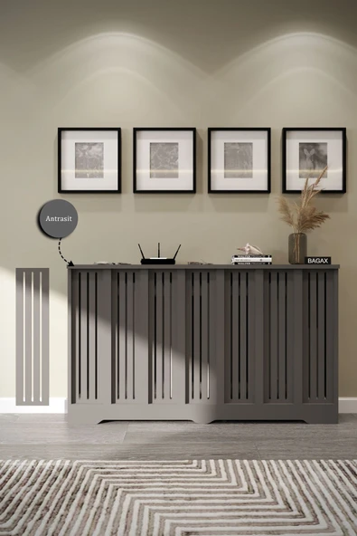 BAGAX Efes Model, Antrasit Renk,iç Ölçü 136 Cm Dış Ölçü 140 Cm Petek Kaplama, Dresuar ürün görseli