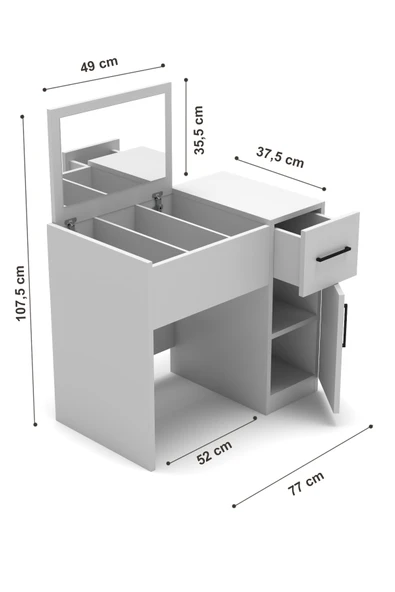 BAGAX Modern Makyaj Masası Aynalı Makyaj Masası - Resim 6