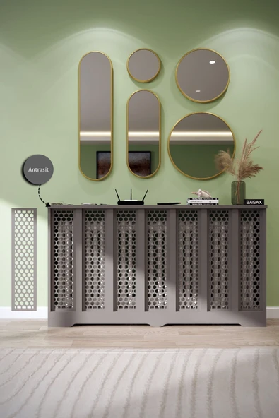 BAGAX Bodrum Model, Antrasit Renk,iç Ölçü 136 Cm Dış Ölçü 140 Cm Petek Kaplama, Dresuar ürün görseli