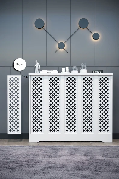 BAGAX Perge Model, Beyaz Renk,iç Ölçü 96 Cm Dış Ölçü 100 Cm Petek Kaplama, Dresuar ürün görseli