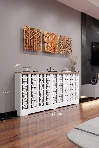 BAGAX Assos Model, Beyaz Üstü Çam Renk, 116 cm Petek Kaplama, Dresuar ürün görseli