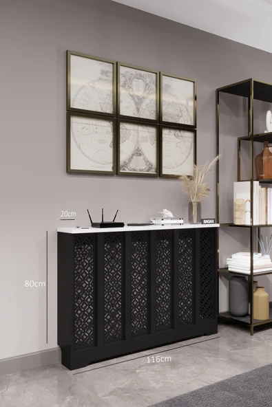 BAGAX Pera Model, Siyah Üstü Beyaz Renk,iç Ölçü 116 Cm Dış Ölçü 120 Cm Petek Kaplama, Dresuar ürün görseli