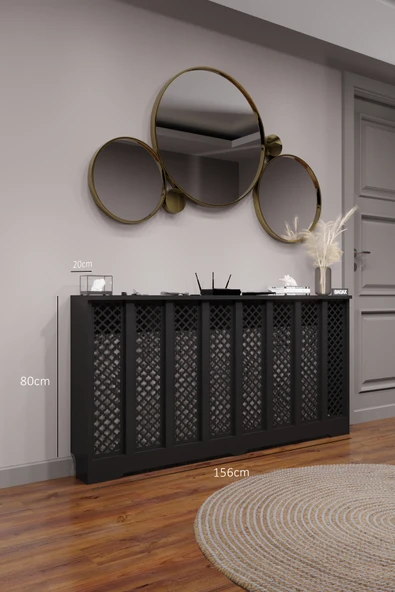 BAGAX Zeugma Model, Siyah Renk,iç Ölçü 156 Cm Dış Ölçü 160 Cm Petek Kaplama, Dresuar - Resim 2