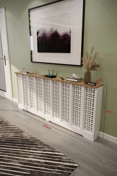 BAGAX Truva Model, Beyaz Üstü Çam Renk,iç Ölçü 176 Cm Dış Ölçü 180 Cm Petek Kaplama, Dresuar ürün görseli