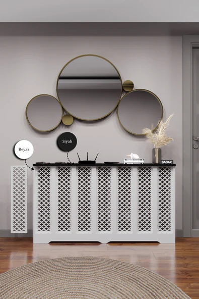 BAGAX Zeugma Model, Beyaz Üstü Siyah Renk,iç Ölçü 136 Cm Dış Ölçü 140 Cm Petek Kaplama, Dresuar ürün görseli