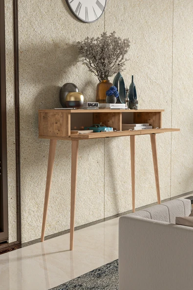 BAGAX 2 Kapaklı Ahşap Ayaklı Modern Dresuar - Resim 2