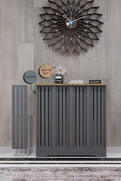 BAGAX Efes Model, Antrasit Üstü Çam Renk,iç Ölçü 76 Cm Dış Ölçü 80 Cm Petek Kaplama, Dresuar ürün görseli