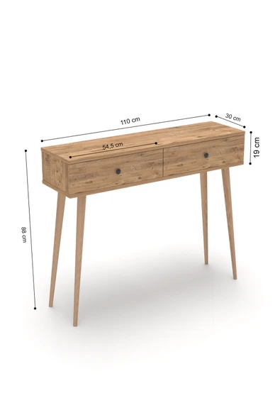 BAGAX 2 Kapaklı Ahşap Ayaklı Modern Dresuar - Resim 6