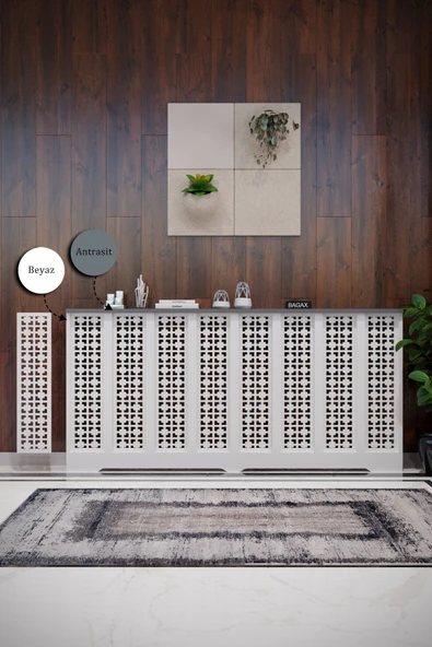 BAGAX Truva Model, Beyaz Üstü Antrasit Renk,iç Ölçü 156 Cm Dış Ölçü 160 Cm Petek Kaplama, Dresuar ürün görseli