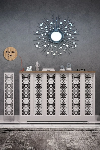 BAGAX Petek Önü Dresuar Kaplama 116cm Çok Amaçlı Dolaplar Mobilya Kalorifer Petek Önü Kapatma Dekorasyon ürün görseli